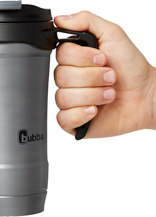 HERO Vacuum-Insulated Stainless Steel Travel Mug with Handle, 18 Oz, Gunmetal