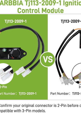 TJ113-2009-1 2 Pin Ignition Control Module Compatible with Predator Harbor Freight 3500 Inverter Generator
