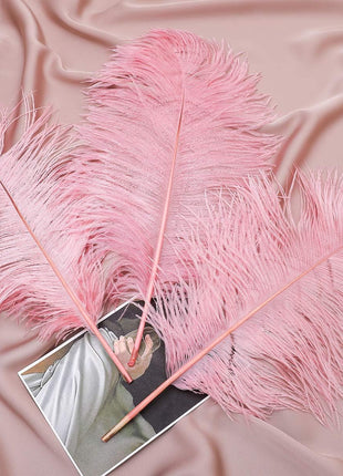 Lotus Pink Ostrich Feathers - 24Pcs 12-14Inch Large Feathers Bulk for Vase,Party Centerpieces,Wedding and Home Decor