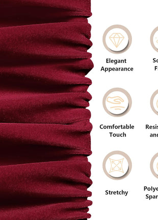 Burgundy Stretch Velvet Fabric 60 Inch Wide, 5 Yard Soft Stretchy Fabric for Sewing Clothes, Apparel, Costume, Crafts - 90% Polyester 10% Spandex