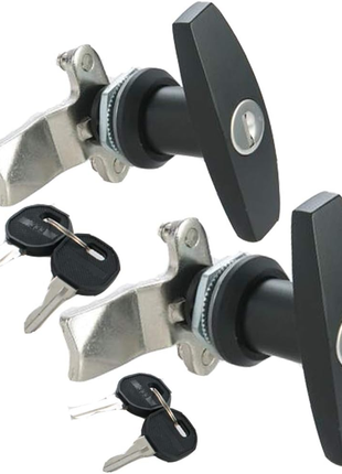 2PCS T Handle Lock Keyed Alike RV Garage Cabinets Letter-Box Drawer Black