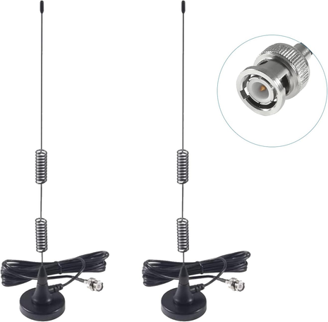 2Pcs Police Scanner Antenna HF VHF UHF 20-1300Mhz BNC Male Antenna for Radio Shack Police Radio Scanner