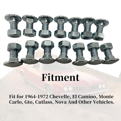 28-Pack Front &amp; Rear Bumper Bolts Kit Stainless Cap for 1964-1972 Chevelle, Nova, Lemans, Cutlass,El Camino,Monte Carlo,Gto 4A00080-A