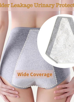 Women'S Washable Incontinence Underwear 4 Pack, Leakproof Ladies Panties High Waist, Incontinence Protective Briefs for Minor Bladder Leak(M)