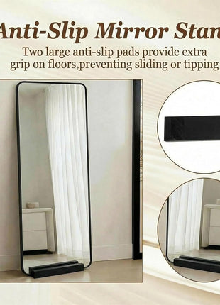 DSMKJT Solid Wood Large Floor Mirror Stand for Full Length Mirror with Stand- Anti-Slip, Suitable for Mirror Frames-Black