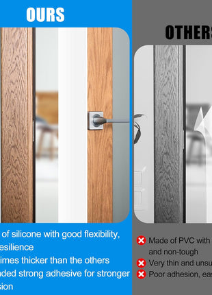 Draft Seal Tape for Doors and Windows 3 in X 20 Ft Silicone Weather Stripping Extra Thick 2Mm Door Seal Strip with Strong Adhesive Draft Insulation Stopper Side Seal - White