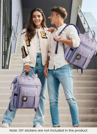 Laptop Backpack Purse for Women, Cute College School Backpack Bookbag for Teenager Girls, Teacher Nurse Bags Work Travel Backpack, Business Computer Laptop Bag Daypack, 15.6 Inch, Purple