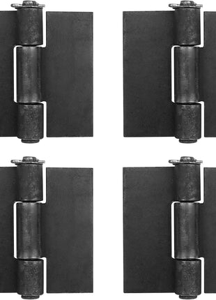 4 Pack Weldable Hinges, 4-1/2" X 4-1/4" Heavy Duty Steel Weld on Hinges for Metal Gate, Trailer Ramp Door, 3/16" Thick