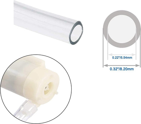 4Pcs DC 3-5V Micro Submersible Mini Water Pump with 2Pcs Clear Vinyl Tubing Flexible PVC Tubing(1M) for Aquariums Fish Tank Pond Fountain Hydroponics Garden (4Pcs White Pump+2 Tube)