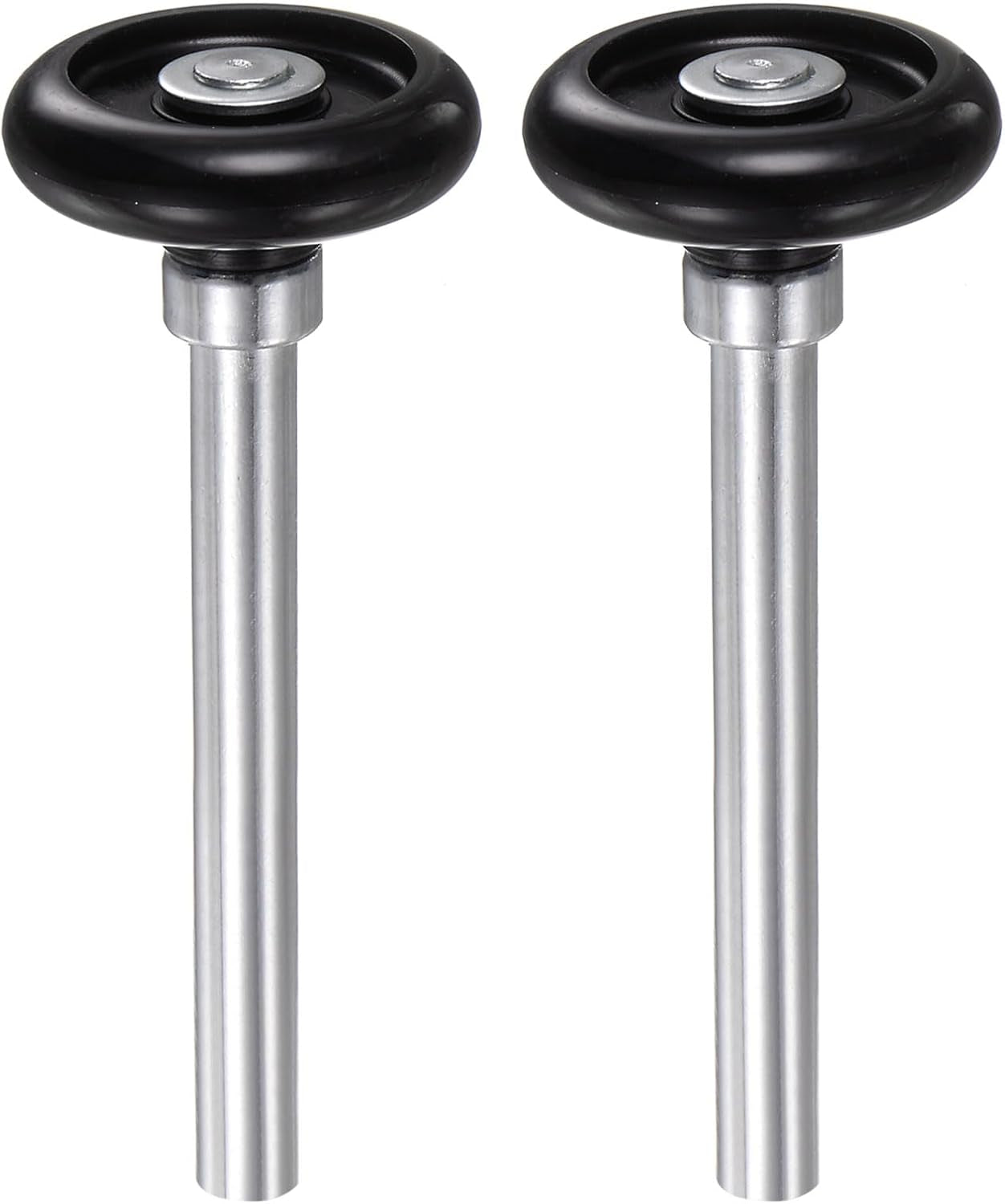 2Pcs 1.8" Nylon Garage Door Rollers for 2" Garage Track, 4.25" Stem Standard Rollers, Black