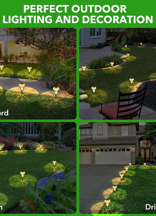 Solar Lights Outdoor, 8 Pack Mushroom Lights outside Waterproof, Solar Powered LED Lighting for Garden, Yard, Landscape, Path, Pathway, Lawn, Walkway, Driveway, Backyard Decor (Warm White)