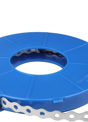 32 Ft Perforated Metal Pipe Hanger Straps with Hole, Plumber Coil Strapping | 1/2" Width, Blue Bright