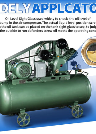 3/4 NPT Air Compressor Oil Sight Glass, Male Hex Head Compresssor Oil Sight Glass, Heavy Duty Solid Brass Oil Sight Glass Liquid Level Gauge Oil Indicator Window for Air Compressor Gearbox Tank