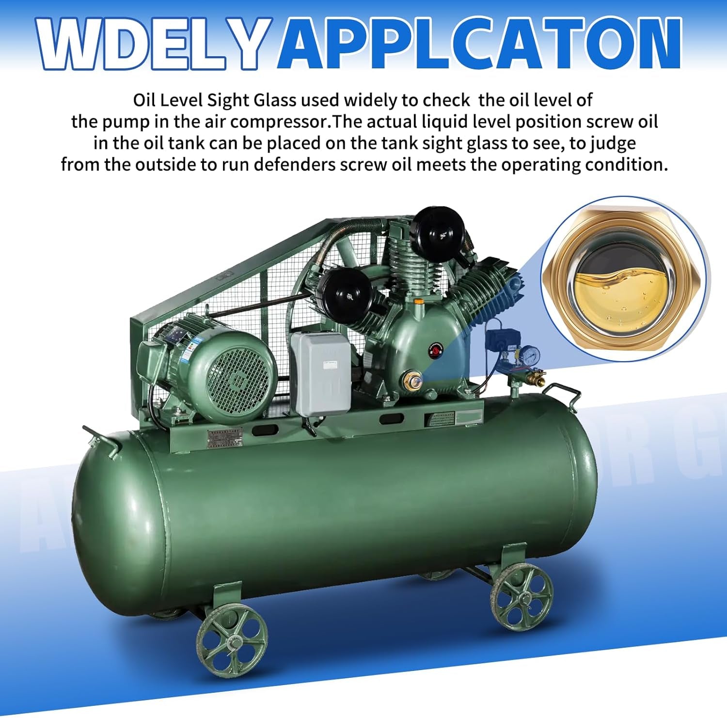 3/4 NPT Air Compressor Oil Sight Glass, Male Hex Head Compresssor Oil Sight Glass, Heavy Duty Solid Brass Oil Sight Glass Liquid Level Gauge Oil Indicator Window for Air Compressor Gearbox Tank