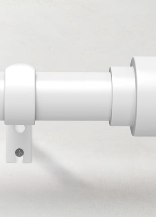 Curtain Rods for Windows 72 to 144, 1 Inch Adjustable White Extra Long Heavy Duty Curtain Rod for Patio Bedroom, Modern Style Indoor Outdoor Window Drapery Rods with End Caps, Size 32" - 150"