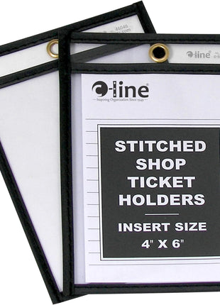 Stitched Shop Ticket Holders, Both Sides Clear, 4 X 6 Inches, 25 per Box (46046)