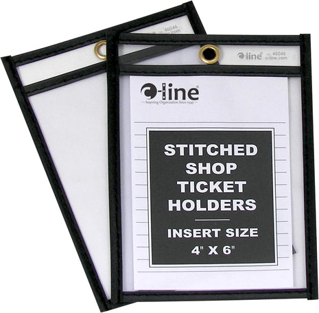 Stitched Shop Ticket Holders, Both Sides Clear, 4 X 6 Inches, 25 per Box (46046)