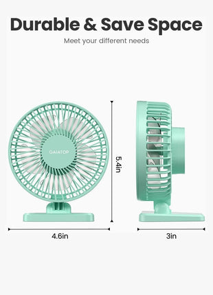 USB Desk Fan, Small but Powerful, Personal Portable Quiet 3 Speeds, Adjustable Mini Table Desktop Fan for Cooling Home Office Car Summer Travel Gifts Green