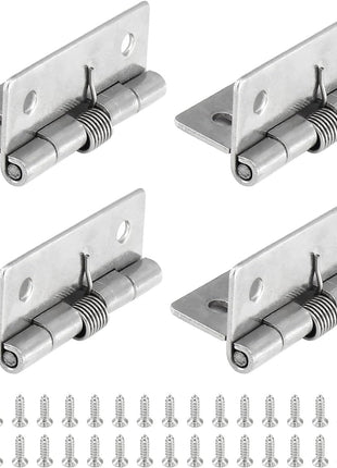 4 Pcs Spring Loaded Hinges for Cabinets, 2 Inch Length Stainless Steel Spring Hinges Self Closing