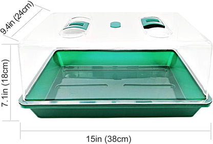 Propagator with Humidity Vents Domes,Heavy Duty Growing Tray Mini Greenhouse for Seedlings,Clones