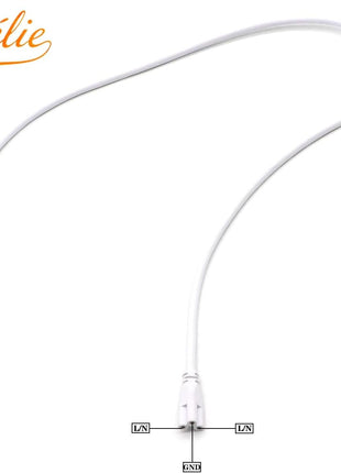 T5 T8 Extension Cords, 10 Ft 3 Meter Connectorcord, 3-Prong Extended Power Cable for Integratedled Tube Light, Single LED Shop Garage Lightfixture, under Cabinet Lights Pack of 2(10FT 2Pcs)