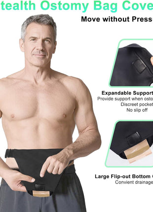 Ostomy Belts for Men and Women Adjustable Stealth Belt for Ostomy Bag Men Women Breathable Ostomy Colostomy Bag Covers for Women Colostomy Supplies