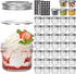 40 Pcs 4Oz Clear Glass Mini Mason Jars with Silver Separable Lids and Diamond Appearance, Small Spice Canning Jars for Honey, Jam, Jelly, Wedding Favors, Kitchen Food Storage