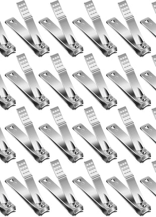 Nail Clippers Set,24 Pack Stainless Steel Nail Clippers Bulk,Silver Nail Cutter,Ultra Sharp Sturdy Fingernail Clippers and Toenail Clippers for Women Men(24 Pcs-Silver)