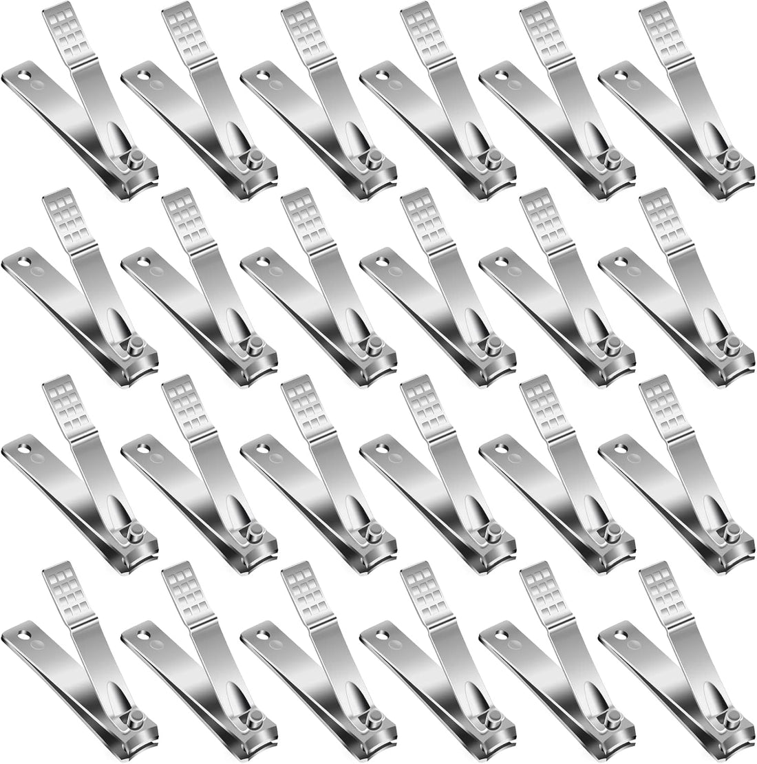 Nail Clippers Set,24 Pack Stainless Steel Nail Clippers Bulk,Silver Nail Cutter,Ultra Sharp Sturdy Fingernail Clippers and Toenail Clippers for Women Men(24 Pcs-Silver)