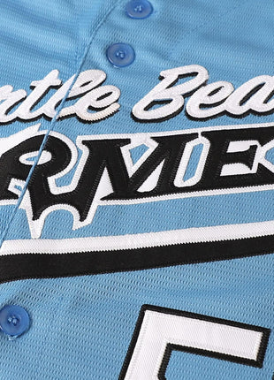 Kenny Powers Baseball Jersey #55 Myrtle Beach Mermen Stitched Men Movie Baseball Jersey Blue Green S-3XL