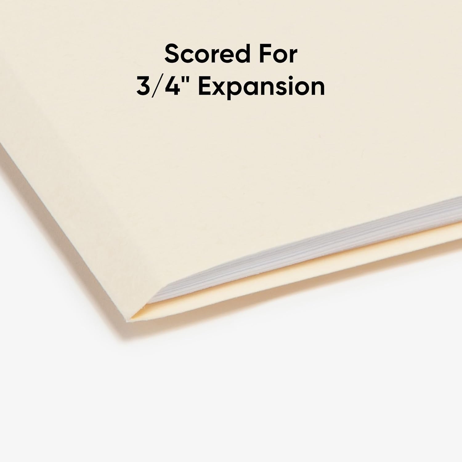 manila file folders 100-pack with scored design for 3/4 inch expansion, ideal for organizing documents and records.