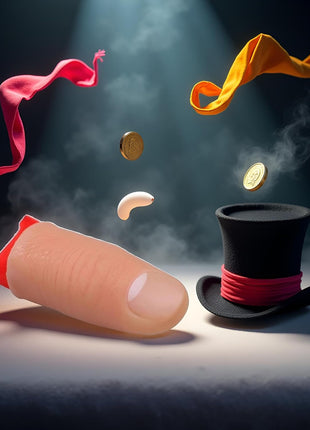 2Pcs Thumb Tip Magic Tricks Fake Thumb Tip Silk Vanish Magic Disappearing Silk Fake Thumb Tip Magic Trick Gimmick Magician Accessory and Practical Jokes Magic Tricks Making Objects Appear Disappear