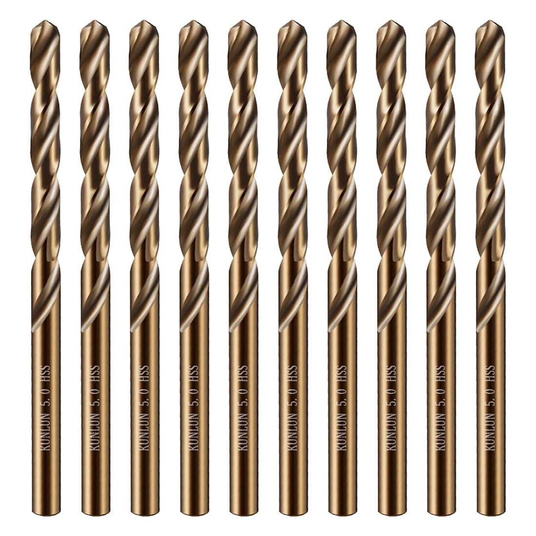 1/4" Cobalt Drill Bit(10Pcs), M35 HSS Metal Drill Bit Set Forwood, Hard Metal, Stainless Steel, Cobalt Steel M35 Jobber Length Twist Drill Bits