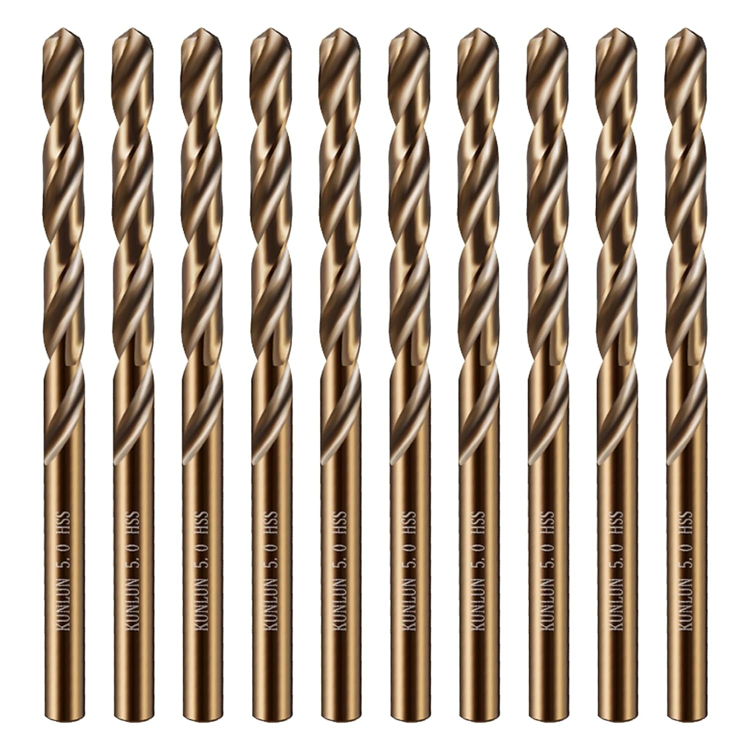 1/4" Cobalt Drill Bit(10Pcs), M35 HSS Metal Drill Bit Set Forwood, Hard Metal, Stainless Steel, Cobalt Steel M35 Jobber Length Twist Drill Bits