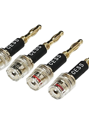 CESS-187 Banana Plug Connect to Spade Fork Plug Speaker Cable Adapter, 4 Pack