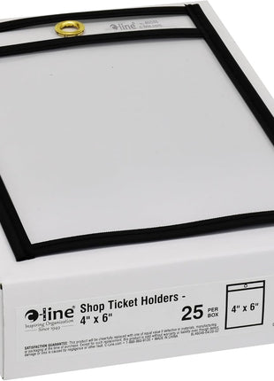 Stitched Shop Ticket Holders, Both Sides Clear, 4 X 6 Inches, 25 per Box (46046)