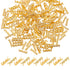 200Pcs U Shape Copper Ring Terminals, Brass Crimp Terminals Connector Open Barrel Crimp Terminal Non-Insulated Cable Wire Spade Electric Butt Connector for Electricity Automotive