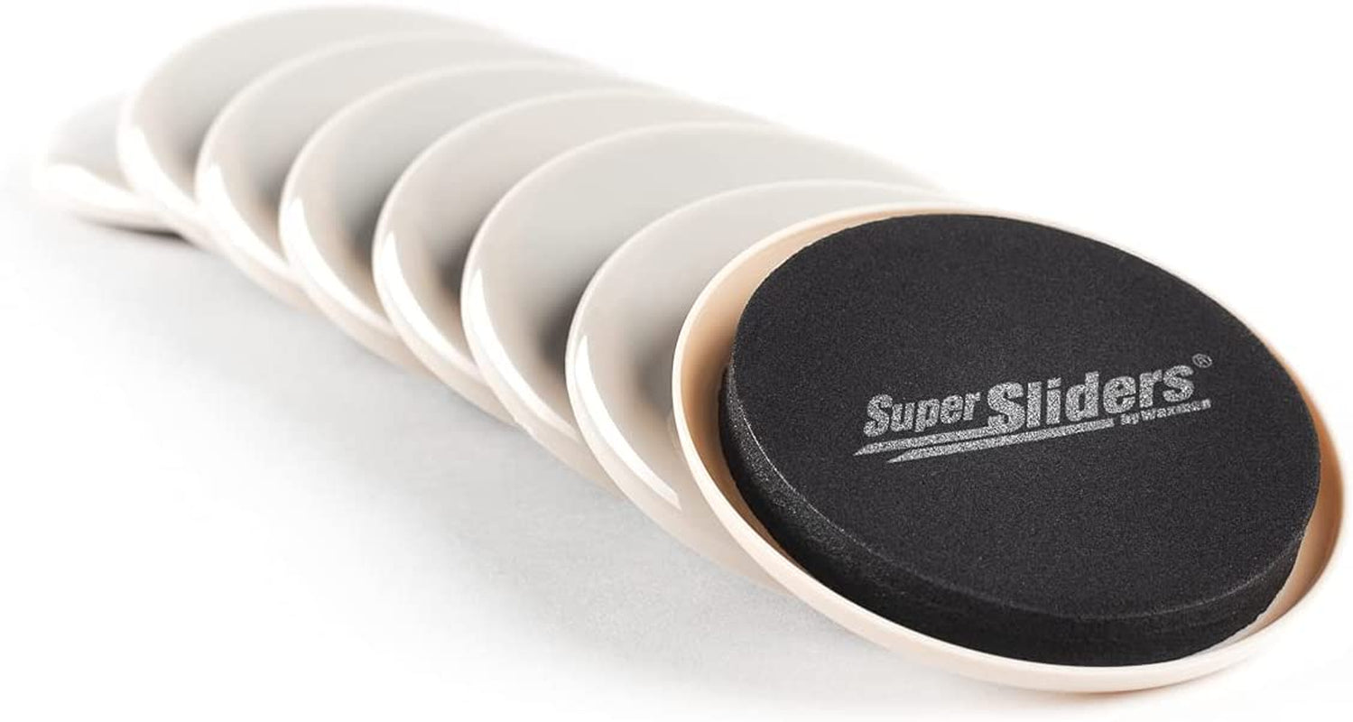 3 1/2" round Reusable Furniture Sliders for Carpet Easily Move Medium to Large Sized Items across Carpet, 4 Pack Beige