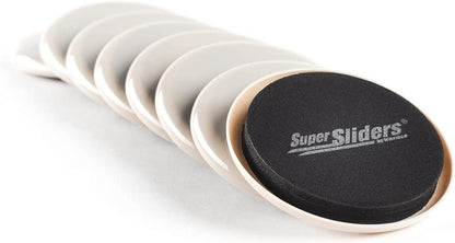 3 1/2" round Reusable Furniture Sliders for Carpet Easily Move Medium to Large Sized Items across Carpet, 4 Pack Beige