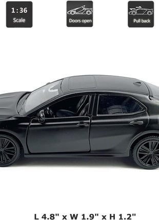 Camry XSE 2022 Model Car 1/36 Scale Diecast Toy Cars Metal Alloy Children’S Die-Cast Vehicles, Pull Back Doors Open, Black Rim, Collection for Men, Kids Toys for Boys Gifts, Cake Topper