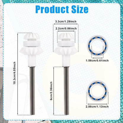 2 Packs Pool Cleaner Parts for MX8 MX8EL MX6 MX6EL Elite, Pool Cleaner Drive Shaft Tune-Up Accessories Assembly Pool Cleaner Replacement Parts for Zodiac, with Pool Engine Wheel Bearing