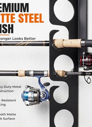 Fishing Rod Racks Wall or Ceiling Fishing Rod/Pole Rack Holder Storage Hook Holds Fishing Rods Wall Mounted for Garage Cabin and Basement