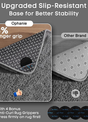 Area Rugs for Living Room Bedroom, Washable Non-Slip Fluffy Soft Grey Shag Carpet, Indoor Floor Gray 4X6 Fuzzy Shaggy Living Room Plush Rug for Kids Home Dorm Decor Aesthetic