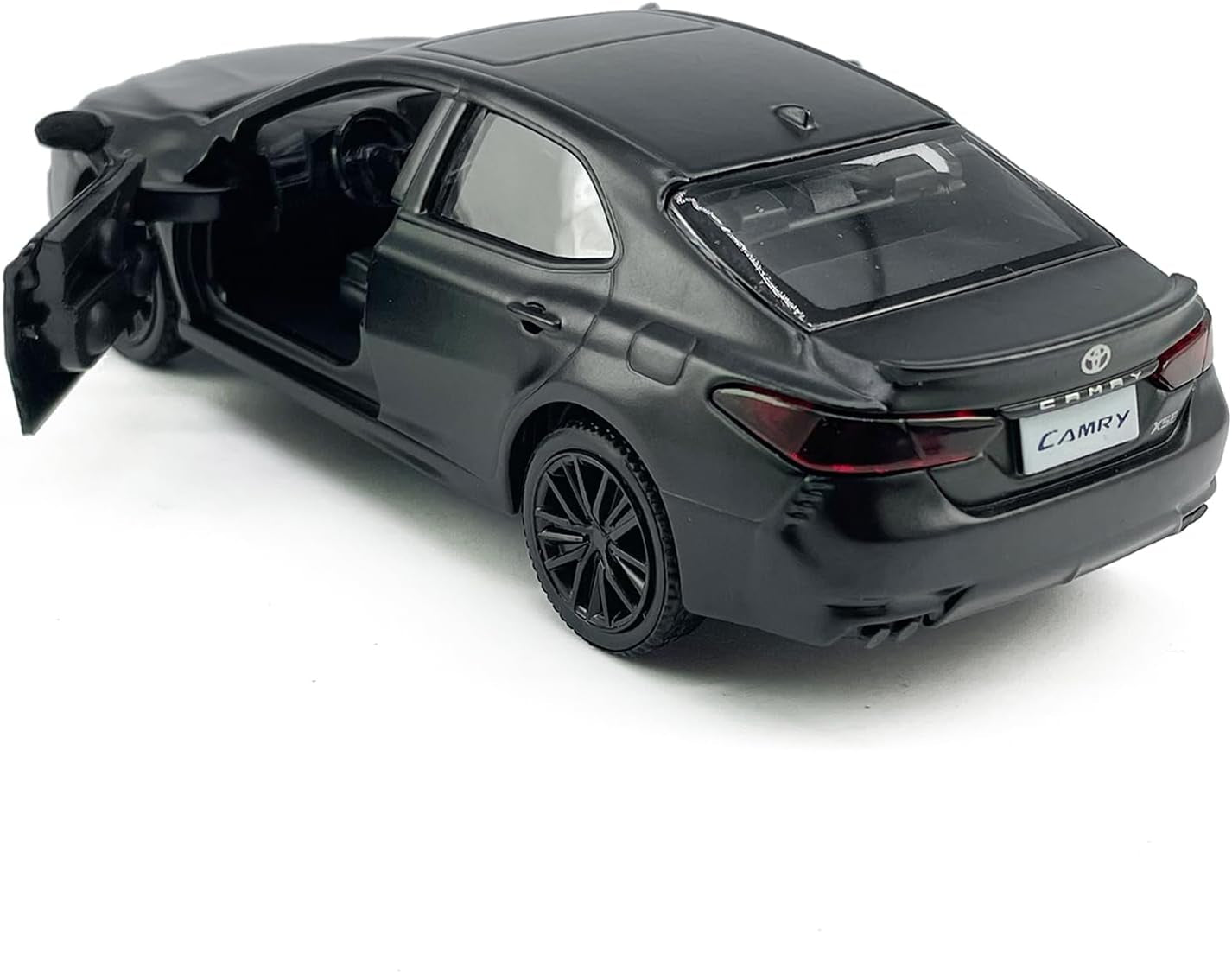 Camry XSE 2022 Model Car 1/36 Scale Diecast Toy Cars Metal Alloy Children’S Die-Cast Vehicles, Pull Back Doors Open, Black Rim, Collection for Men, Kids Toys for Boys Gifts, Cake Topper