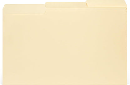 Blue Summit Legal File Folder, 100 per Box, 1/3 Tab Manila Legal Folder for Organizing and File Storage