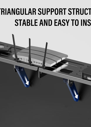 Adjustable Steel TV Top Shelf, Floating TV Stand, Universal Monitor Shelf for Soundbar, Game Console, Cable Box, Router Shelves (34.65 X 4.33 Inch)