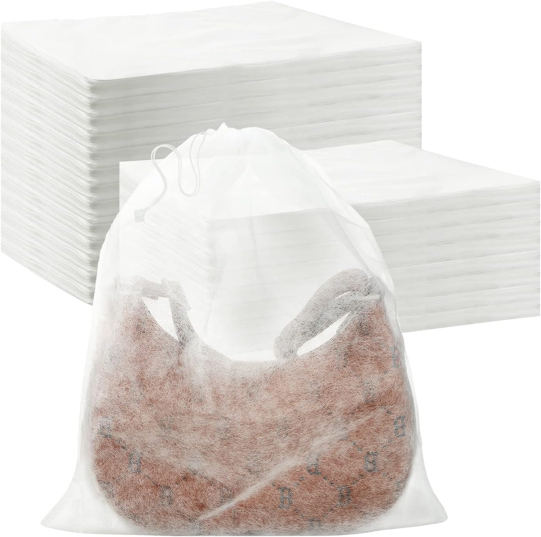 100 Pcs Dust Bags for Purses Storage Bags for Handbags Non Woven Fabric Handbags Storage, Shoe Travel Package for Packing, Home Closet Organizer Dust Cover (15.7Inx19.7In)