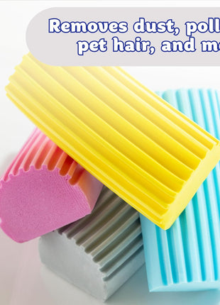 Damp Duster, Multipurpose Dusters for Cleaning - Wooden & Venetian Blind Cleaner Tool, Ridged Wet Dust Sponge for Skirting Board, Radiator, Blinds & Mirrors, Home Cleaning Products, Pink