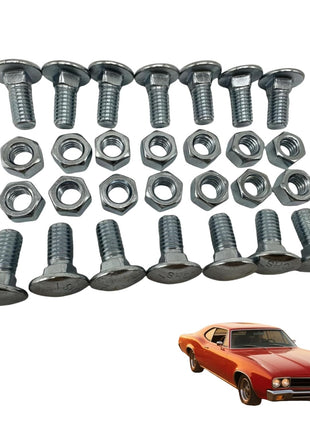 28-Pack Front & Rear Bumper Bolts Kit Stainless Cap for 1964-1972 Chevelle, Nova, Lemans, Cutlass,El Camino,Monte Carlo,Gto 4A00080-A