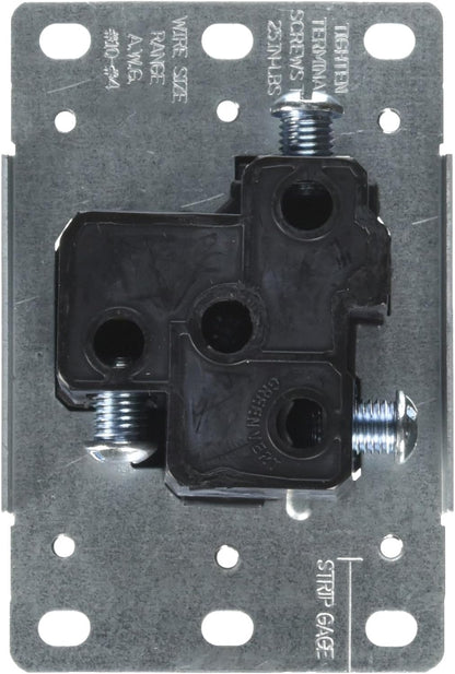 30 Amp, 250V, Nema 6-30R, 2P, 3W, Flush MTG Receptacle, Straight Blade, Industrial Grade, Groundingside Wired, Steel Strap, 5372-S00, Black